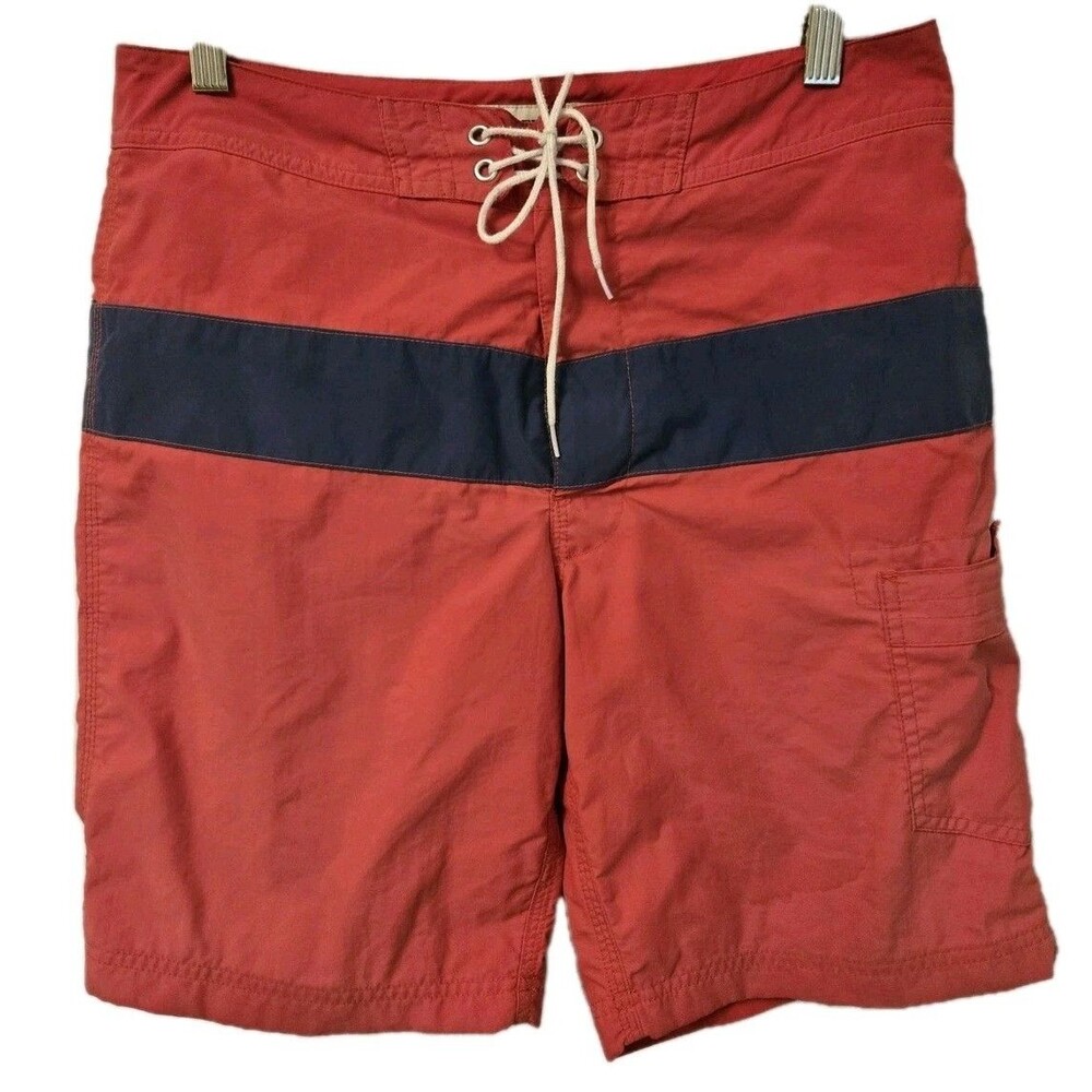 Y2K 90s J Crew Original Longboard Colorblock Board Shorts Size 29 Swim Trunks